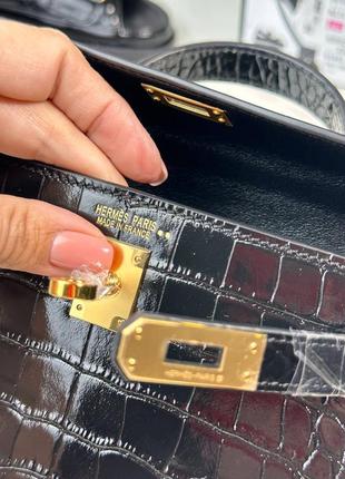 Сумка hermes kelly  лакована шкіра 19 см пильовик пакет стрічка хусточка лого на ремінці/ на карабін6 фото