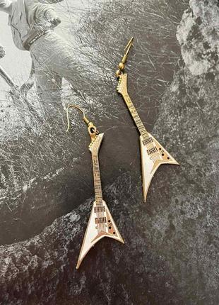 Винтажные серьги гитары, сша, серьги в рок стиле