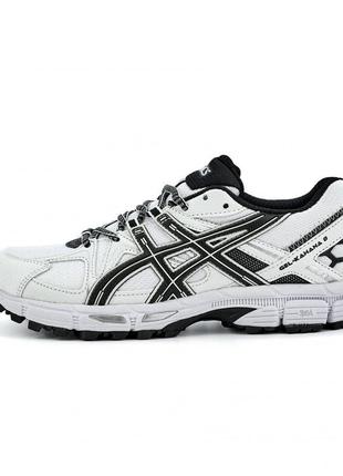 Кросівки жіночі чоловічі в стилі asics gel-kahana 8 white black асикс гель-кахана білі чорні1 фото