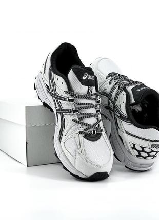 Кросівки жіночі чоловічі в стилі asics gel-kahana 8 white black асикс гель-кахана білі чорні7 фото