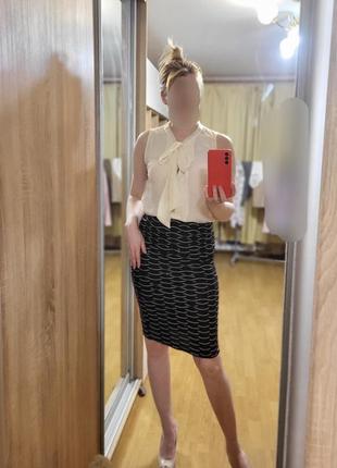 Офісна спідниця юбка карандаш і топ блуза і міді спідниця олівець1 фото