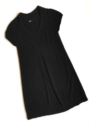 Чёрное кашемировое платье туника