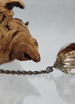 Кулон-сфера з ісландським мохом в епоксидній смолі10 фото