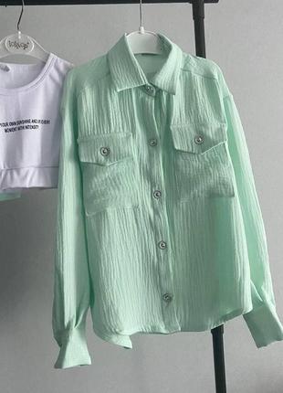 Костюм муслин мята 3-х к