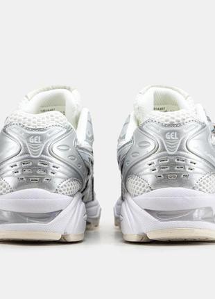 Кроссовки женские мужские asics gel-kayano 14 white silver асикс гель-каяно белые серебряные5 фото