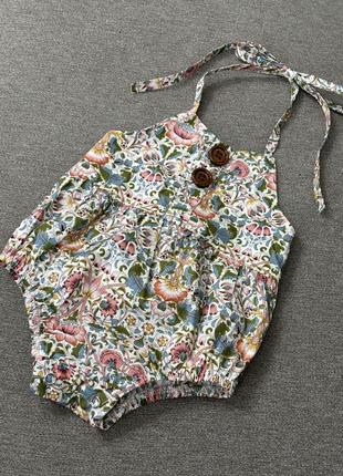 Боди ромпер dolly wears летний с открытой спинкой для девочки 3-6 месяцев