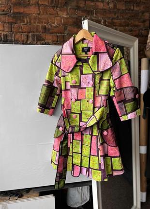 Anna sui women’s very rare vintage pink/green double breasted pea coat jacket жіноче, вінтажне, люксове пальто, плащ