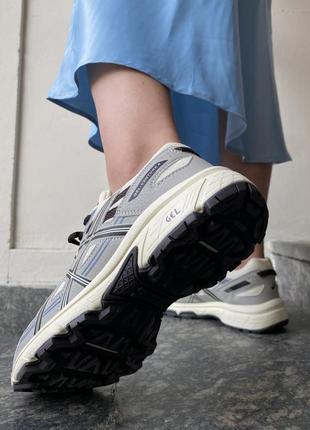 Кросівки жіночі чоловічі в стилі asics gel-venture 6 grey beige асикс гель-вентюра бежеві сірі7 фото