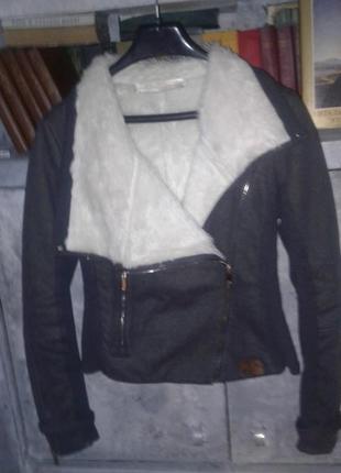 Куртка косуха трикотаж на меху дизайнерская elisabetta franchi1 фото