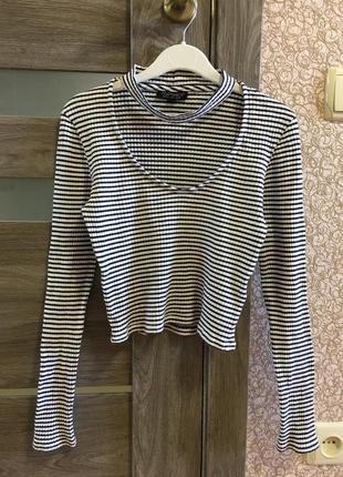 Dci трикотаж в смужку в рубчик з чокером topshop