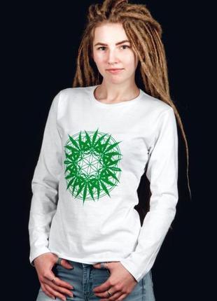 Лонгслив жіночий longsleeve "plant of life" колір - білий (s)