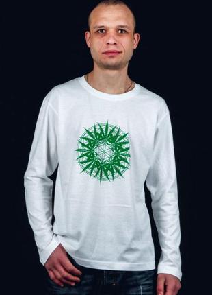 Лонгслив чоловічий longsleeve "plant of life", колір - білий (m)