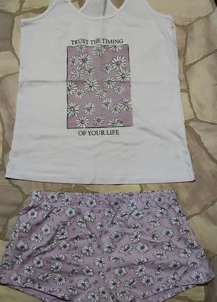 Пижама женская, лавандово- белый цвет, m1 фото