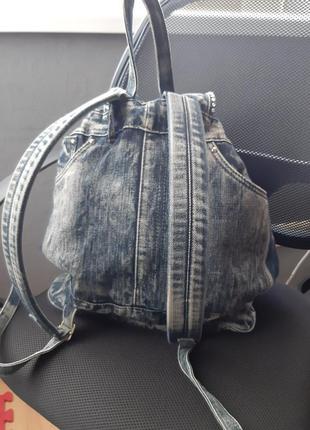 Джинсовий рюкзак зі стразами2 фото