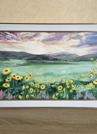 Картина олією "квіткове поле"