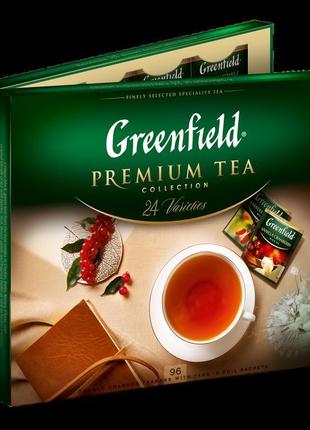 Подарунковий набір чаю грінфілд greenfield 96 пакетів асорті
