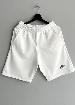 Мужские шорты nike на лето в белом цвете premium качества, стильные и удобные шорты на каждый день1 фото