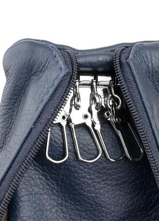 Ключниця-гаманець з кишенькою унісекс st leather 19349 темно-с...3 фото