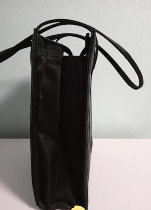 Универсальная оригинальная блестящая черная сумка от "kookai"8 фото
