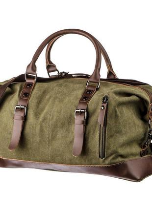 Дорожня сумка текстильна vintage 20171 зелена3 фото