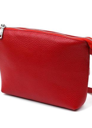 Жіноча сумка крос-боді з натуральної шкіри shvigel 16342 червоний