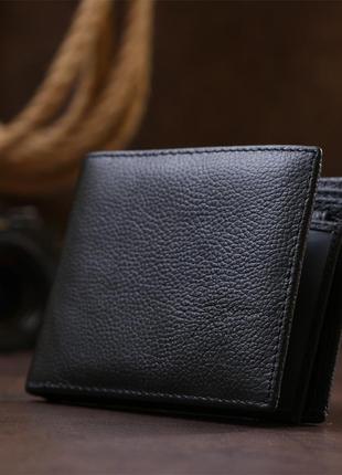 Шкіряний чоловічий гаманець vintage 20475 чорний5 фото