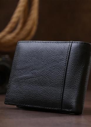 Шкіряний чоловічий гаманець vintage 20475 чорний6 фото