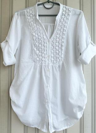 ❤️❤️❤️шикарная белоснежная удлиненная рубашка, блуза.3 фото