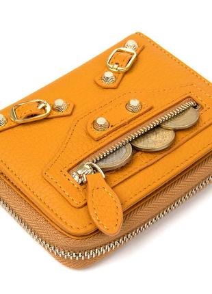 Гарний шкіряний жіночий гаманець guxilai 19402 рудий3 фото