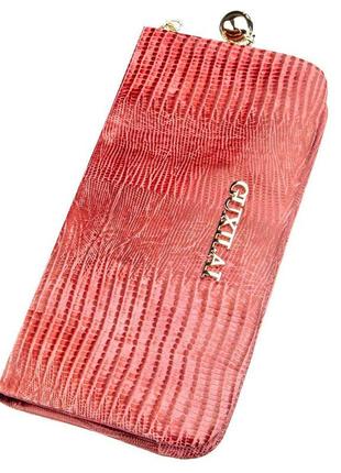 Гаманець жіночий шкіряний з тисненням guxilai 18967 червоний