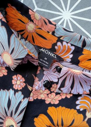 Блуза рубашка в свободном стиле кимоно цветы monki s/m2 фото