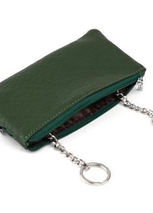 Ключниця-гаманець з кишенькою унісекс st leather 19348 зелена5 фото