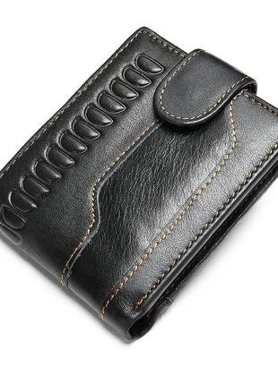 Чоловічий гаманець з тисненням 20234 vintage чорний3 фото