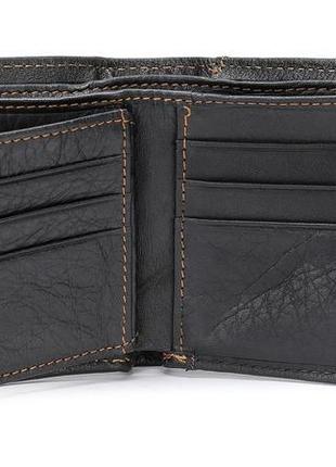 Чоловічий гаманець з тисненням 20234 vintage чорний5 фото