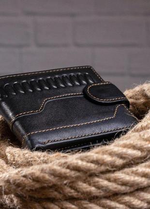 Чоловічий гаманець з тисненням 20234 vintage чорний8 фото