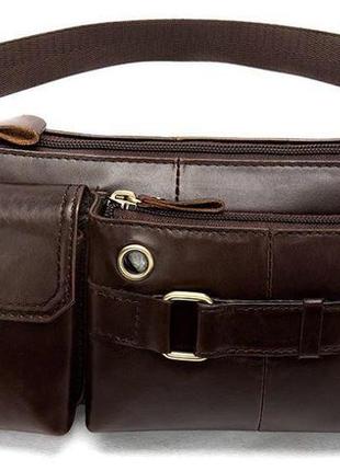 Поясна сумка чоловіча vintage 14897 коричнева