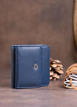 Маленький гаманець на кнопці жіночий st leather 19237 темно-синій4 фото