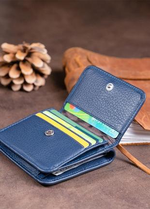 Маленький гаманець на кнопці жіночий st leather 19237 темно-синій6 фото