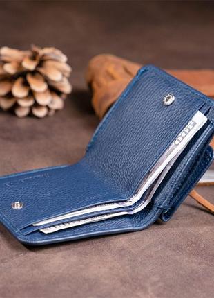 Маленький гаманець на кнопці жіночий st leather 19237 темно-синій7 фото