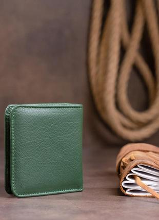 Маленький гаманець на кнопці жіночий st leather 19233 зелений7 фото