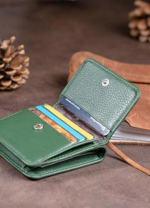 Маленький гаманець на кнопці жіночий st leather 19233 зелений8 фото