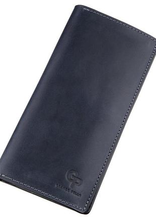 Вертикальний гаманець унісекс на магніті grande pelle 11211 синій