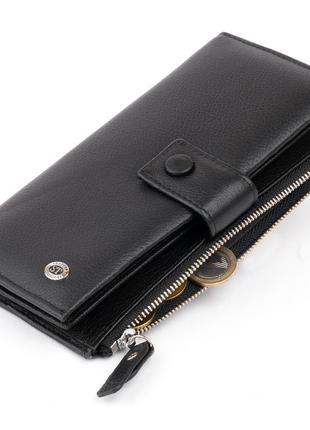 Оригінальний шкіряний жіночий гаманець на хлястике з кнопкою s...3 фото