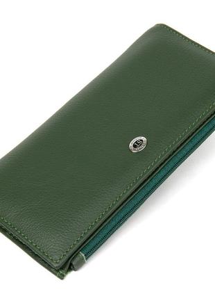 Красивий жіночий шкіряний гаманець st leather 19377 зелений