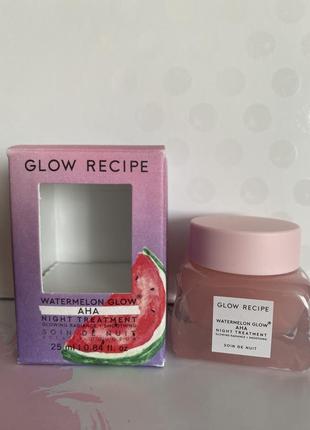 Нічна маска для обличчя glow recipe watermelon aha night treatment