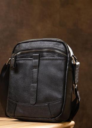 Компактна сумка чоловіча vintage 14652 чорна7 фото