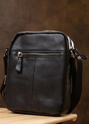 Компактна сумка чоловіча vintage 14652 чорна8 фото