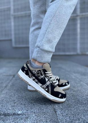 Мужские кроссовки nike sb dunk x travis black