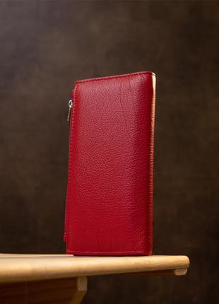 Жіночий шкіряний гаманець st leather 19381 червоний7 фото