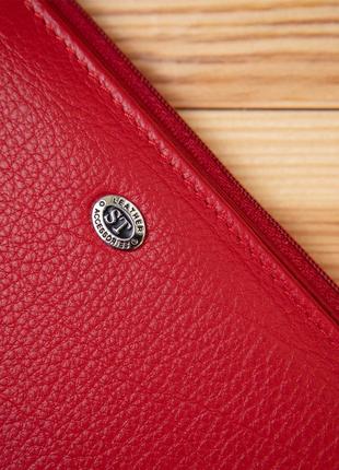 Жіночий шкіряний гаманець st leather 19381 червоний8 фото